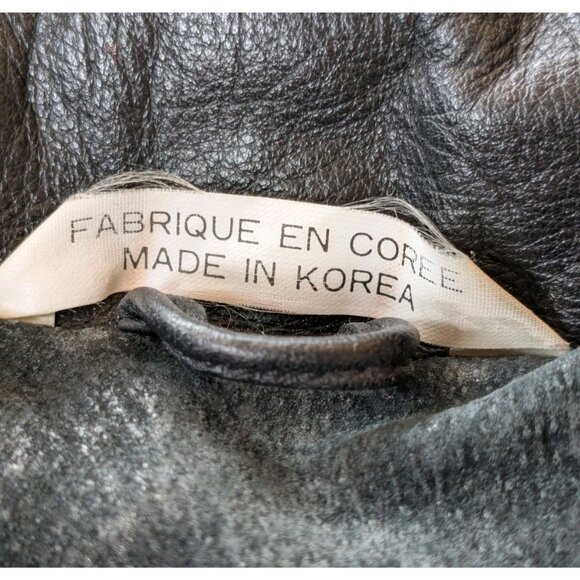 Vintage Winlit Paris Leather Suede Jacket Womens Sm - Made in Korea - Black 90s - Picture 5 of 16